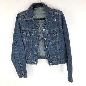 The Classic Members Womens Denim Jacket Retro Trucker Dark Wash Cotton 38 US M
